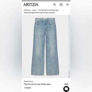 Aritzia Farrah wide leg jeans